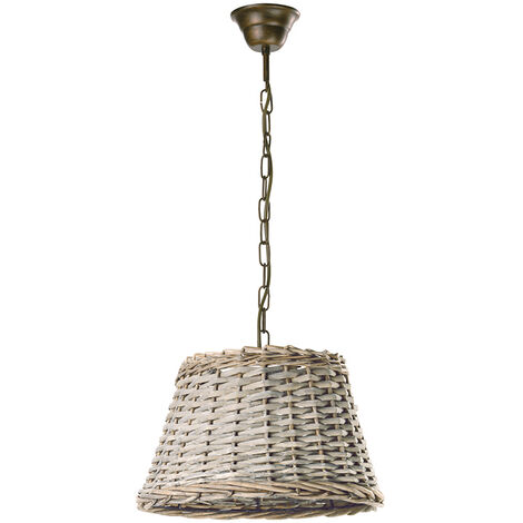 Lampadari Fai Da Te Shabby.Onli Lampada A Sospensione Stile Shabby Con Paralume Cestino In Rattan 4887 S