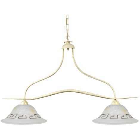 ONLI Lampadario Biliardo 2 Luci in Metallo, Avorio