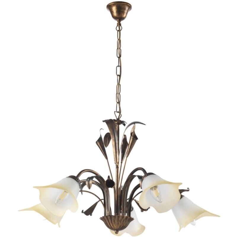 Lampadario 'lucrezia' 5 luci bronzo e14