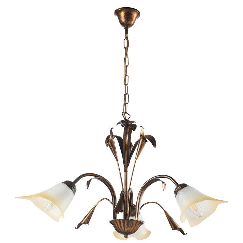 Onli Lucrezia 3 Light Multi Arm Pendant Ceiling Light, Bronze