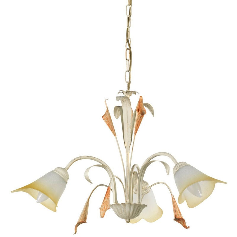 Lucrezia 3 Light Multi Arm Pendant Ceiling Light, Ivory - Onli