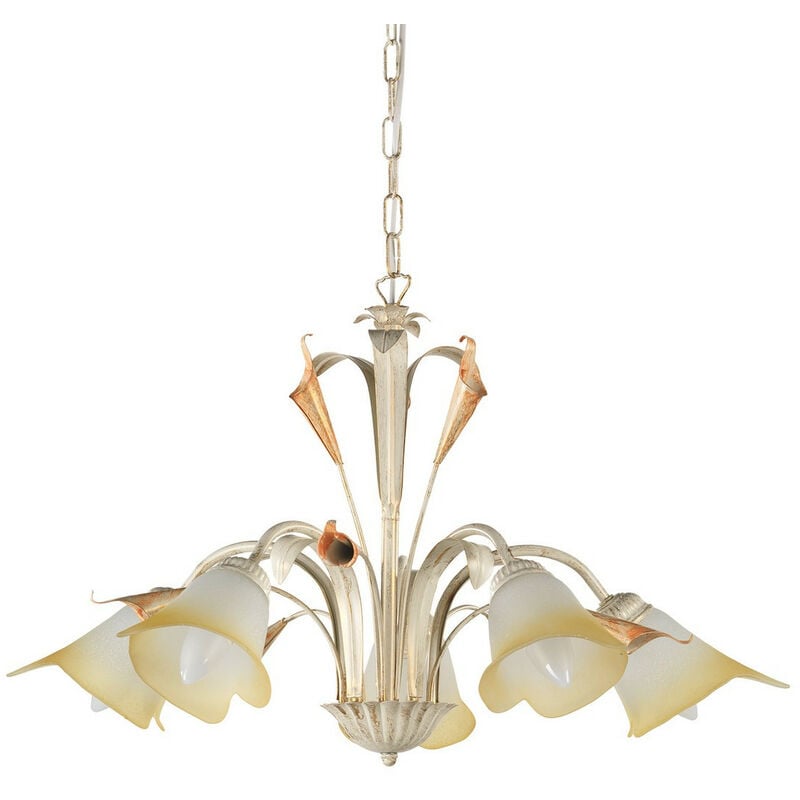 Lucrezia 5 Light Multi Arm Pendant Ceiling Light, Ivory - Onli