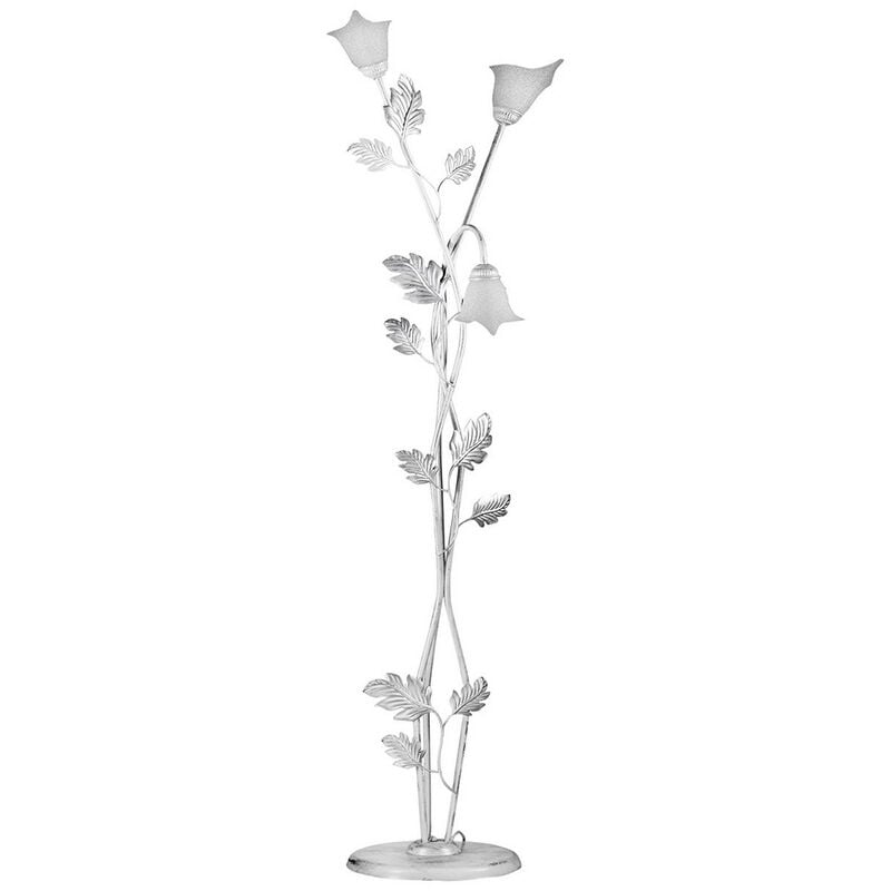 Marilena 3 Light Multi Arm Floor Lamp, White, Silver - Onli