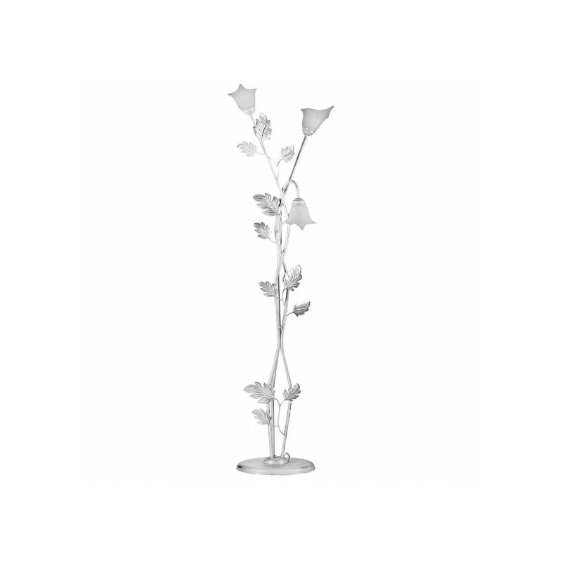 Lampadaire marilena 3 Light Métal,Verre Argent,Blanc - Argenté