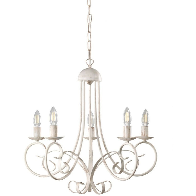 Pompei 5 Light Multi Arm Pendant Ceiling Light, White - Onli