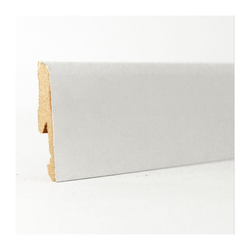 Image of Battiscopa mdf Bianco Liscio eve - 14 x 58 mm - Asta da 2,4 m - Verniciabile - Conf. 24 ml - Onlywood