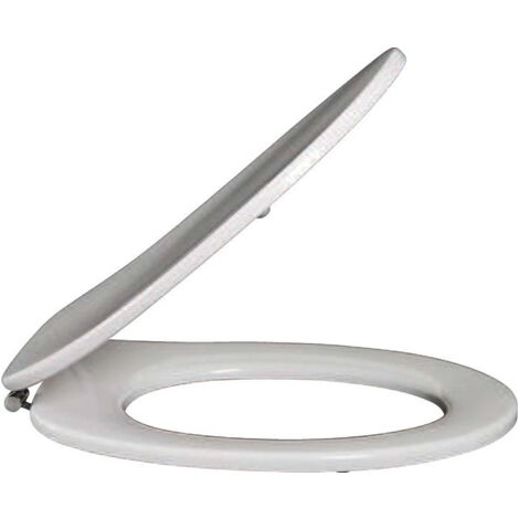 O.novo, Abattants de toilette, à axe reliant les 2 charnières, charnières en acier inoxydable, En Duroplast Blanc