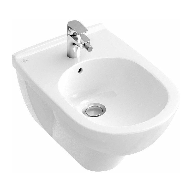 

O.novo, Bidé suspendido, 360 x 560 mm, para grifería 1 orificio, orificio para grifo perforado, con rebosadero, modelo suspendido, Sanitario Blanco