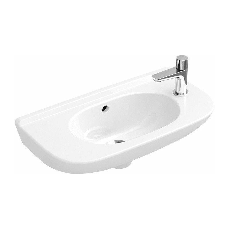 

O.novo, Lavamanos, 500 x 250 mm, Ovalado, para grifería 1 orificio, orificios laterales pretaladrados, sin rebosadero, Porcelánico sanitario Blanco
