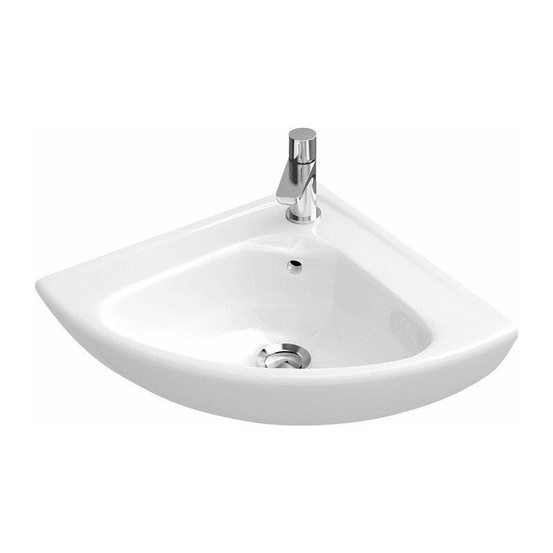 

O.novo, Lavamanos, Largo lateral: 415 mm, Rectangular, para grifería de 1 orificio, orificio para grifería perforado, con rebosadero, Sanitarios