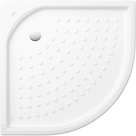O.novo, Receveurs de douche, 900 x 900 x 55 mm, Longueur du côté: 900 mm, Profondeur: 35 mm, Quart-de-rond, en céramique, à poser ou à encastrer à fleur, sur pieds ou à poser, Céramiqueavec pastilles 