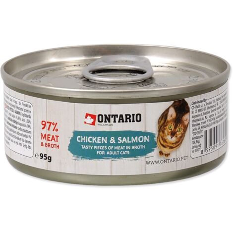 Ontario CAT Adult Pollo e Salmone Pezzi 95g