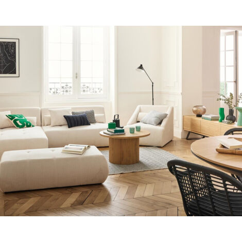 Onyx - 5-sitzer modulares ecksofa links - cord - beige