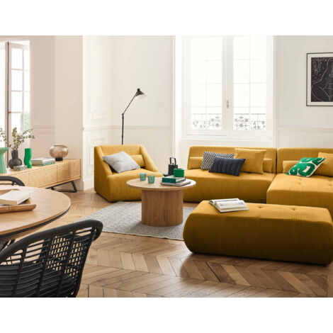Onyx - 5-sitzer modulares ecksofa rechts - cord - gelb