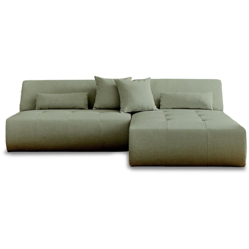 Lisa Design - Onyx - canapé modulable d'angle réversible 4 places - en tissu - vert sauge