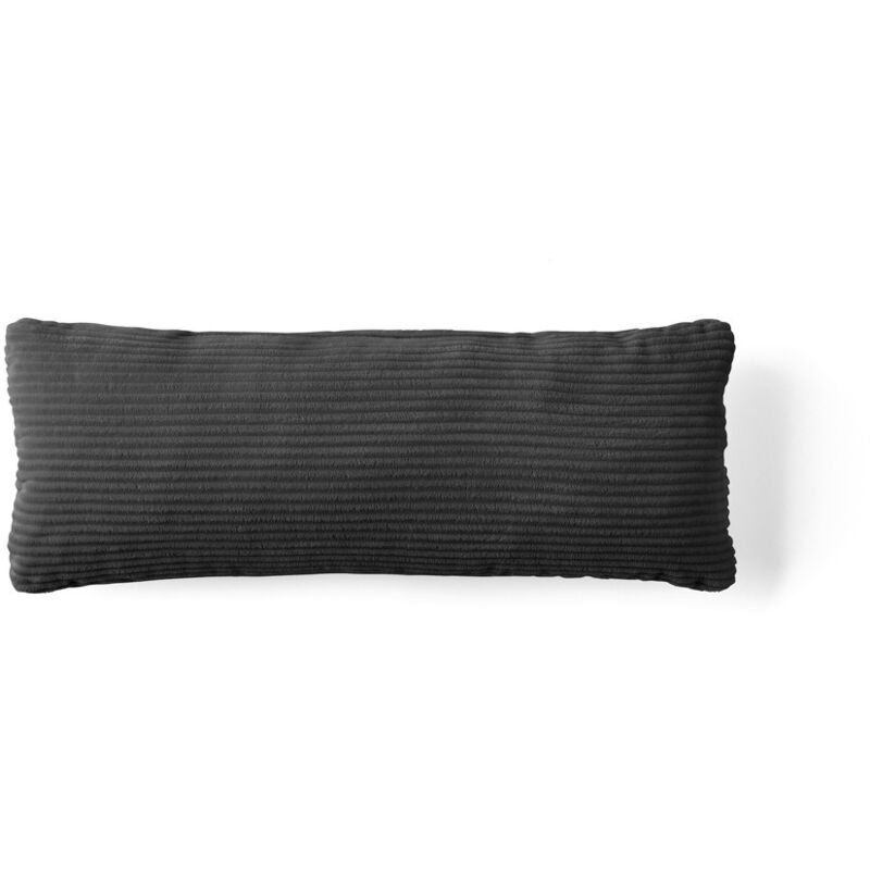 Lisa Design - Onyx - coussin - en velours côtelé - 22x60 cm - gris foncé