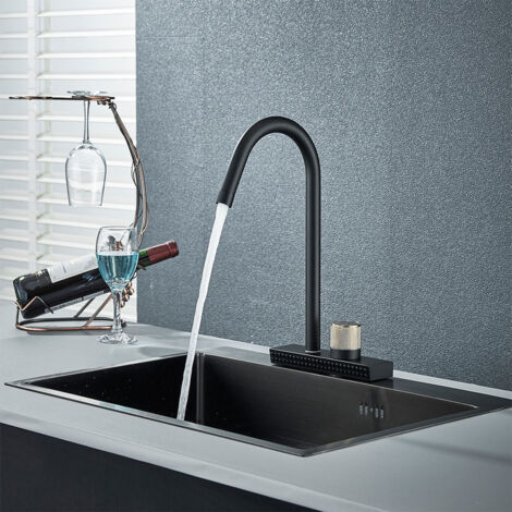 Onyzpily Küchenmischer mit 2 Modi,Schwarzer Edelstahl Küchenarmatur, Küchenarmatur für Spülbecken