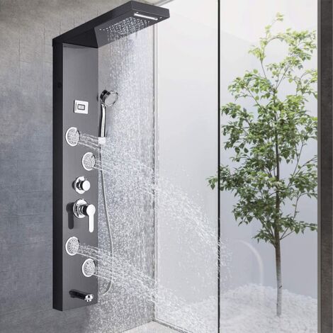 Soffione doccia bagno cascata quadrato 40 cm LED Ultra Sottile