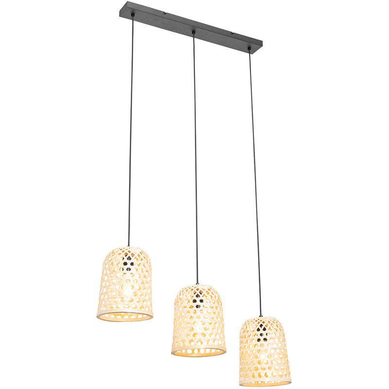 Image of Oriental Pendant Light Black with Bamboo&hellip;