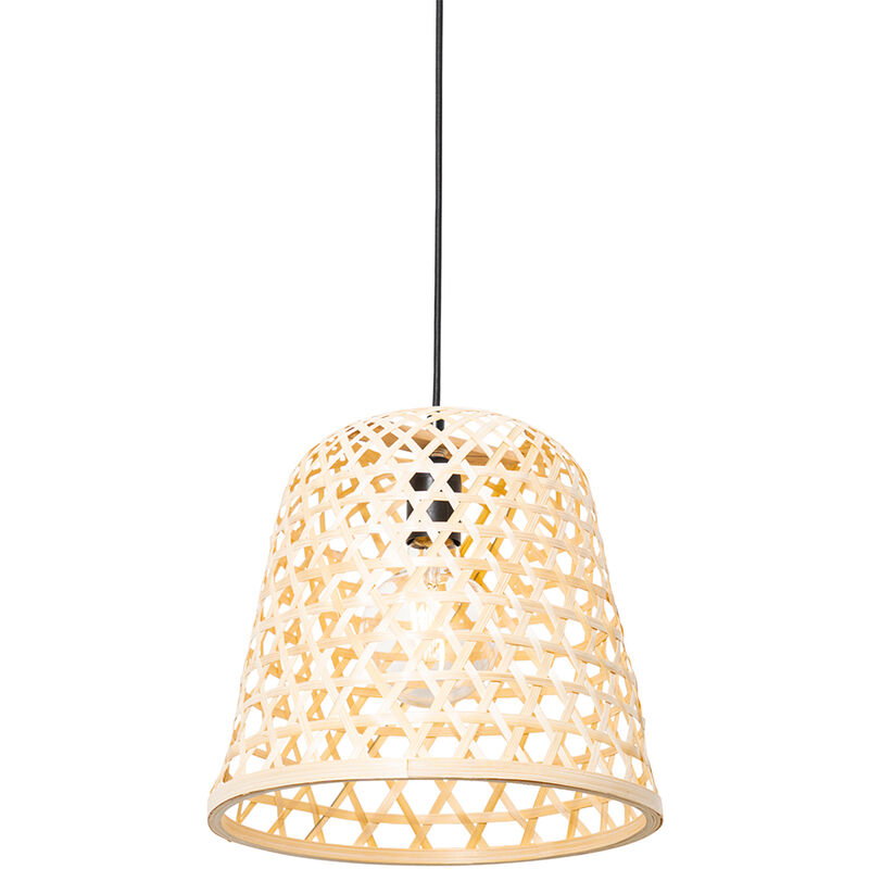 Image of Oriental Pendant Light Black with Bamboo&hellip;