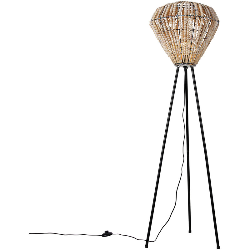 Image of Oriental Floor Lamp Beige with Beads&hellip;
