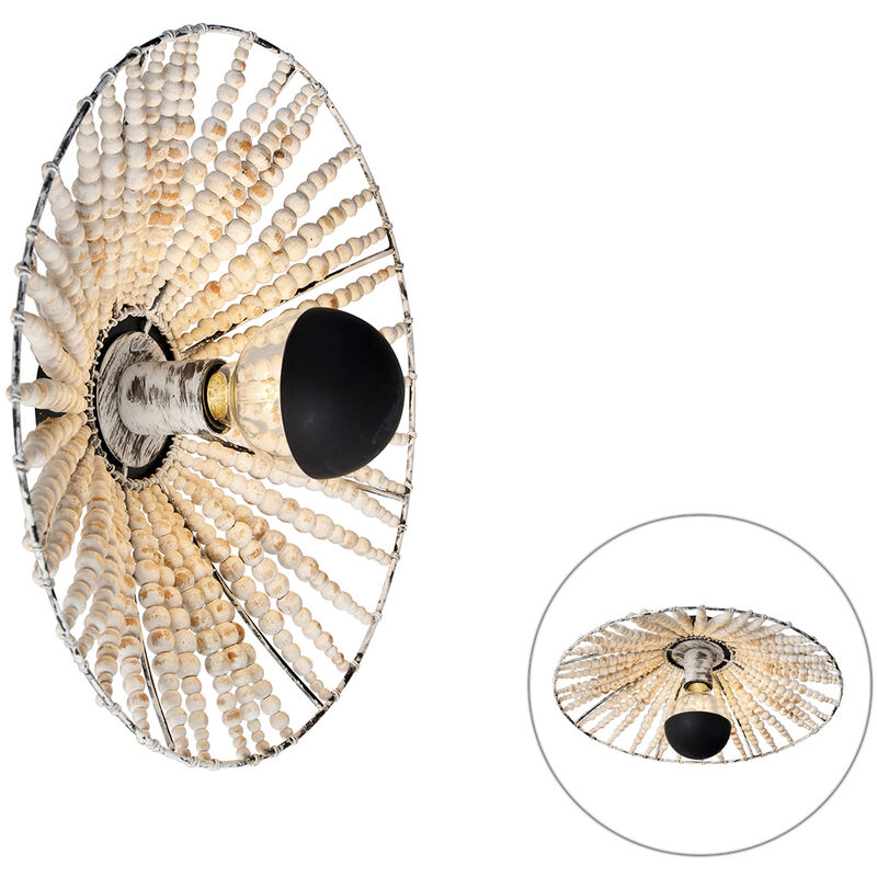 Image of Oriental Wall Light Beige with Beads&hellip;