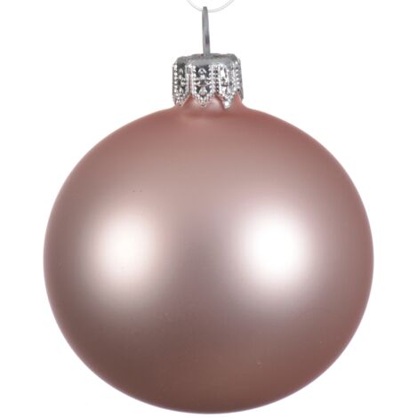 Opake Weihnachtskugel aus rosafarbenem Glas Ø10 cm