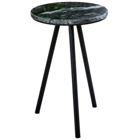 Opal Side Table with Black Marble Top & Metal Legs - - L30 x W30 x H45 cm