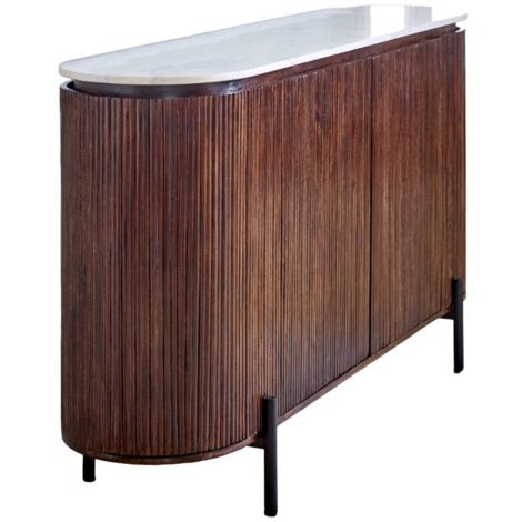 Opal Sideboard with Marble Top & Metal Legs - L40 x W160 x H90 cm