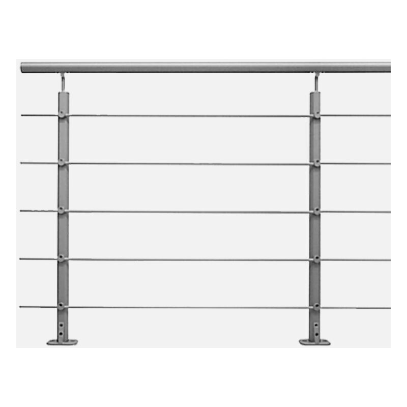 Opalu - Kit garde-corps 2m prêt à poser en aluminium