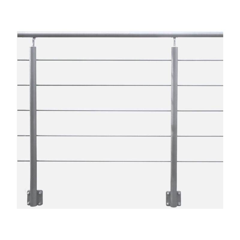 Opalu - Kit garde-corps 2m prêt à poser en aluminium