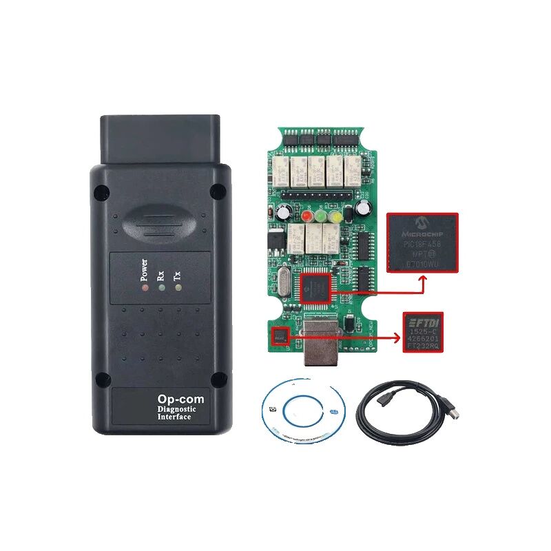OPCOM V170, puce FTDI PIC18F458, Scanner de Diagnostic de voiture Opel, mise à jour V195