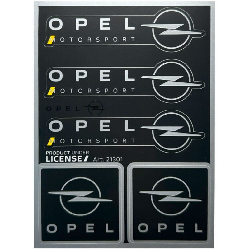 Opel Set Adesivi Ufficiali Motorsport, Logo Nero e Cromo, 94 x 131 mm - Modello: 5 STICKERS - Brand: OPEL