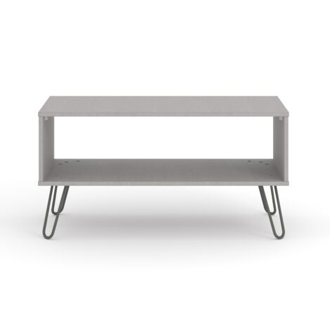 Open Coffee Table - Textured Manufactured Board/Metal - 91 x 45 x 46.6 cm - Grey