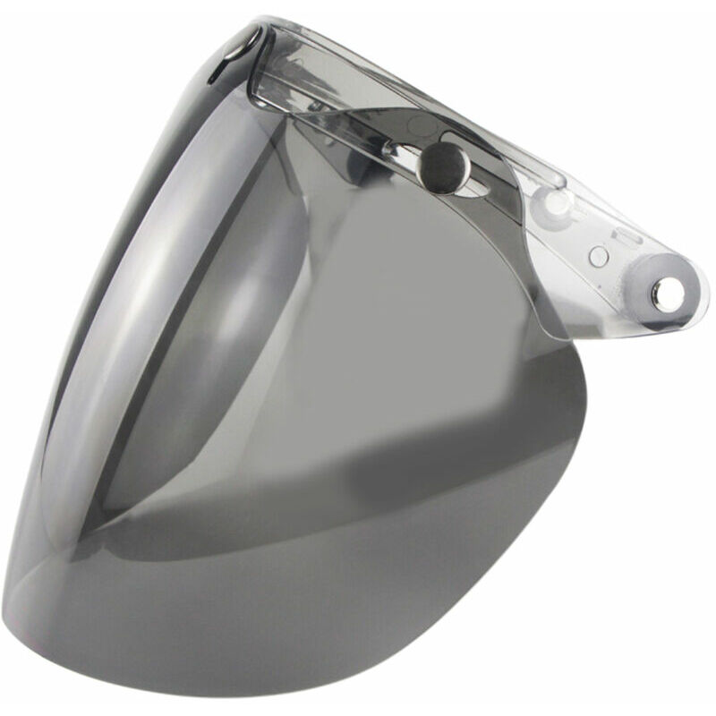 Open Face Helmet Visor for Motorcycle Helmet, 3 Snaps Bubble Visor, Dark Gray
