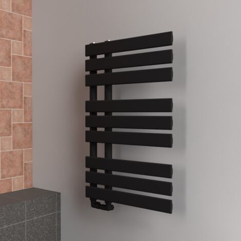 Open-Flat Towel Radiator - Black - 800mm x 500mm
