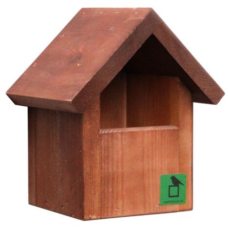 Open Fronted Apex Bird Box - European Softwood - L16.5 x W20 x H23.5 cm