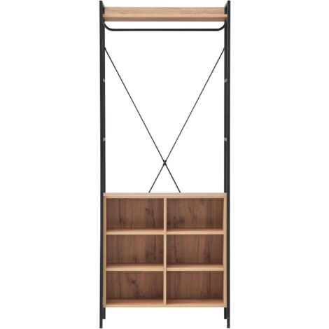 Open Wardrobe with 8 Shelves