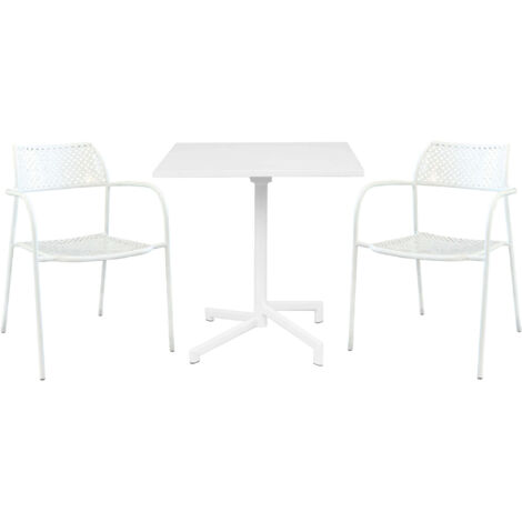 OPERA - set tavolo in alluminio cm 70 x 70 x 73 h con 2 poltrone Aviim