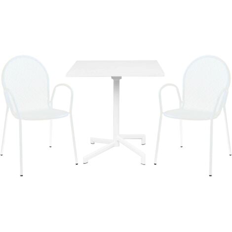 OPERA - set tavolo in alluminio cm 70 x 70 x 73 h con 2 poltrone Maris