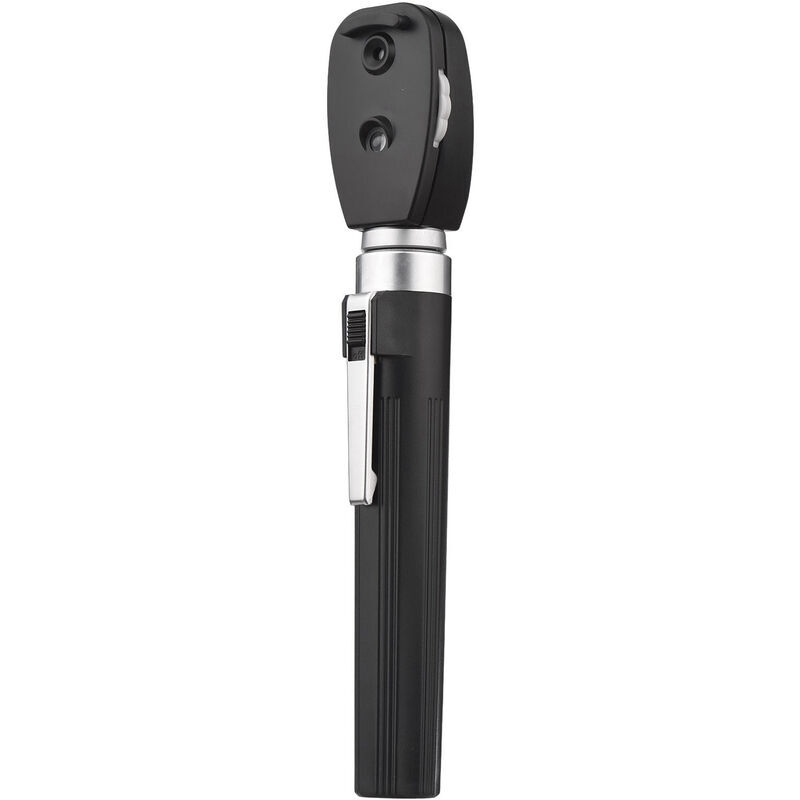 Ophtalmoscope direct de poche Appareil de diagnostic ophtalmique noir, poignée simple (sans batterie)