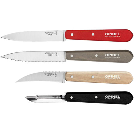 Opinel Loft Essentiels Coffret 4 Couteaux Bois Rouge Noir
