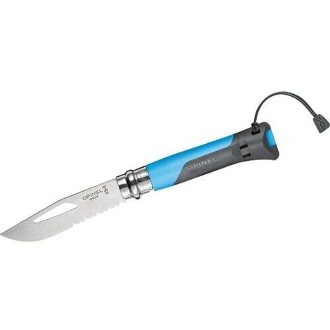Opinel N°08 Outdoor Bleu Couteau De Poche Polyvalent, Robuste Et Sécurisé Pour L'extérieur. - Opinel