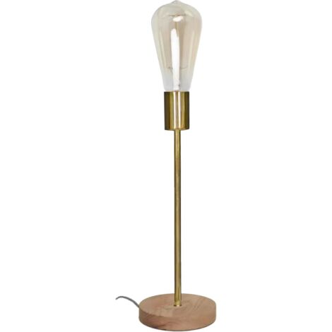 Opjet 010386 - Lampe "PETER" doré - socle en bois E27 max.60w - Ø12x31cm