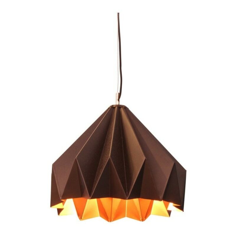 010625 - Suspension en metal origami Ø30x20cm - noire interieur laiton - Opjet