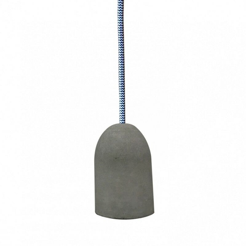 Opjet - 010633 - Lampe Suspendue douille ciment E27 max.40W - câble textile 3m - Prise murale - gris