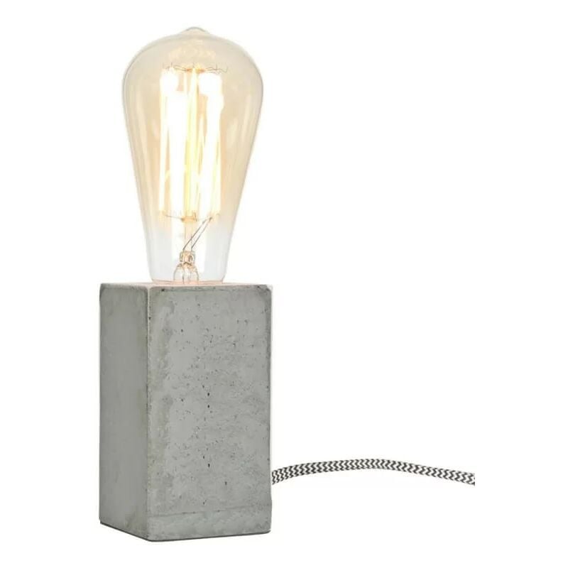 Opjet 011234 - Lampe à poser "BETON" carré en ciment gris - 6x6x11cm
