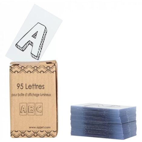 Opjet 011397 - 95 lettres & symboles pour Tableau Lumineux - 3.5x8.5cm