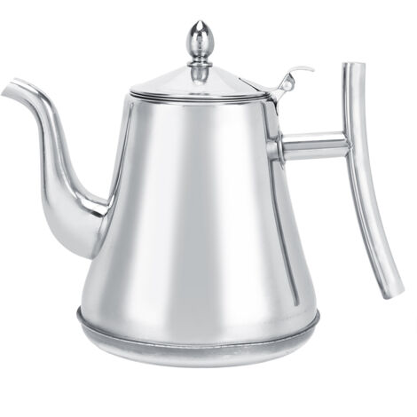 OPPWONG Kaffeekanne, Teekrug, Wasserkrug mit integriertem Teesieb, Edelstahl-Kaffeekessel mit dickwandigem Deckel und Teesieb, Wasserspender (1,2 l)