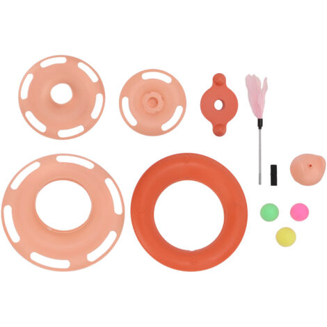 OPPWONG Piste de Balle pour Chat, 4 Niveaux Interactifs pour Chaton, Jouet d'exercice, Tour de Balle pour Chat, Jouets pour Chats D'intérieur, Plateau Tournant, Balles pour Chat avec
